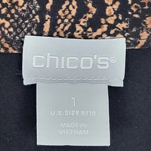 Chicos Motto Jacket Travelers Collection Snake Print Accent Zippers - Picture 2 of 9